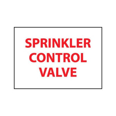 National Marker Co Fire Safety Sign - Sprinkler Control Valve - Plastic M122RB
